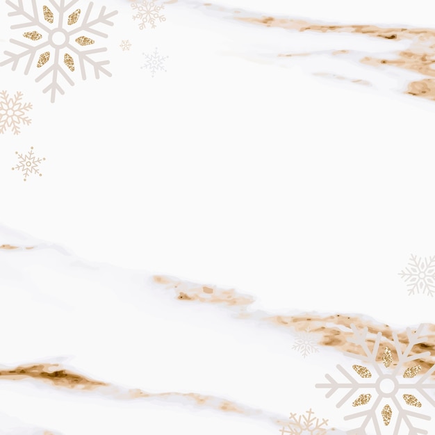 Snowflakes over marble background, luxury style