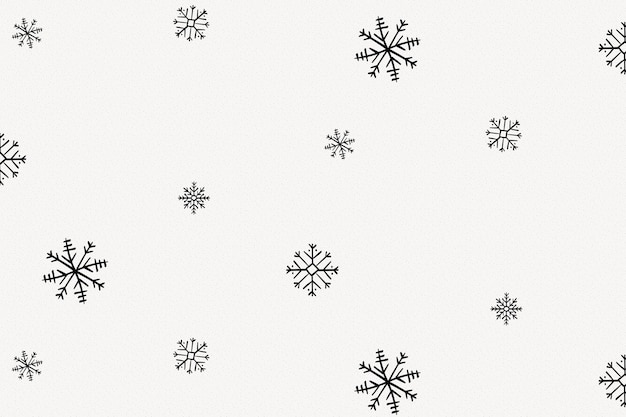 Free Vector snowflakes pattern background, christmas doodle in black vector