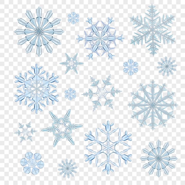 Free vector snowflakes transparent blue