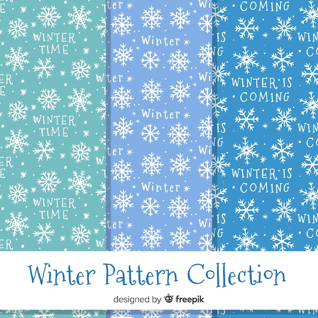 Snowflakes winter pattern collection