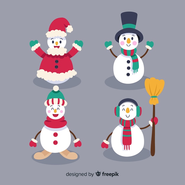 Snowman characters set