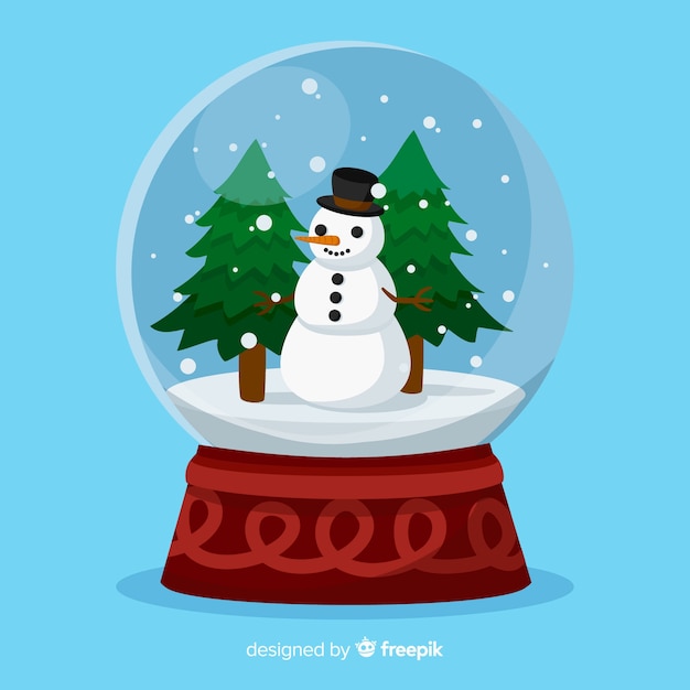 Snowman christmas snowball illustration