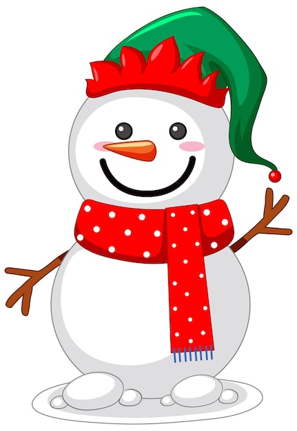 Free vector snowman in christmas theme