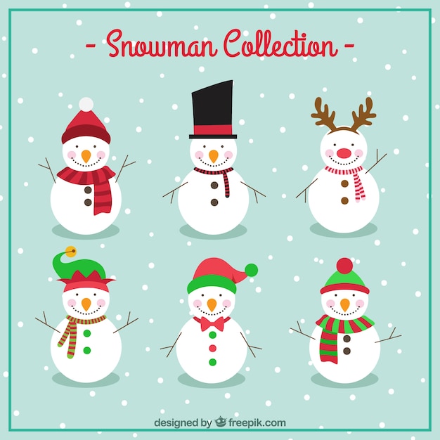 Free Vector snowman collection