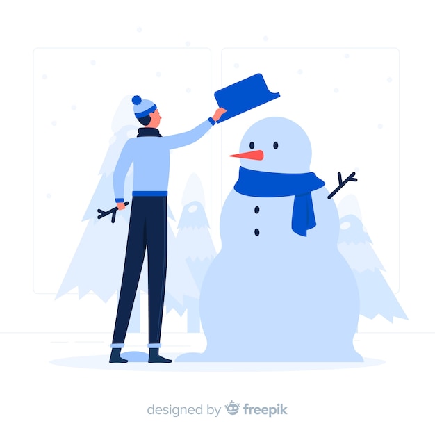 Free vector snowman concept illustration