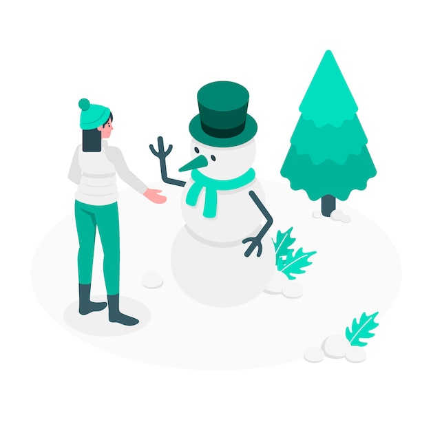 Free Vector snowman concept illustration 