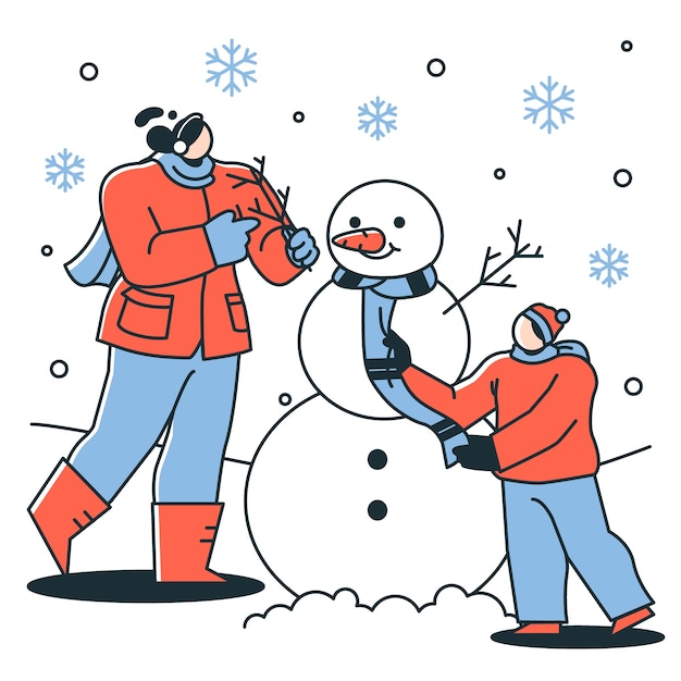 Free vector snowman concept illustration