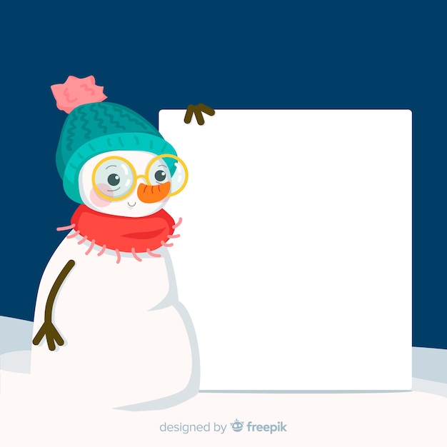 Snowman with board