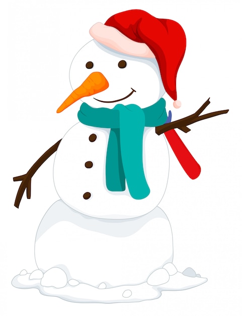 Snowman with hat and scarf