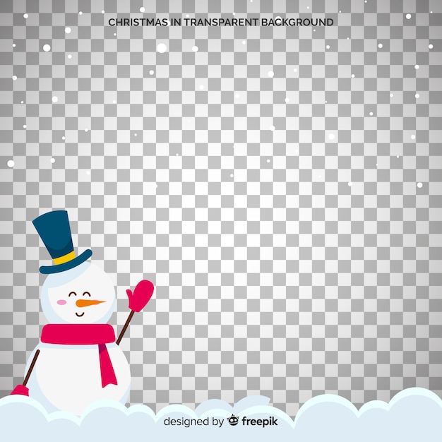 Free Vector snowman with top hat and scarf transparent background