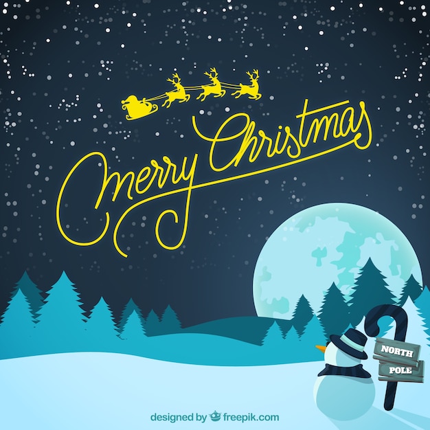 Free Vector snowy christmas background