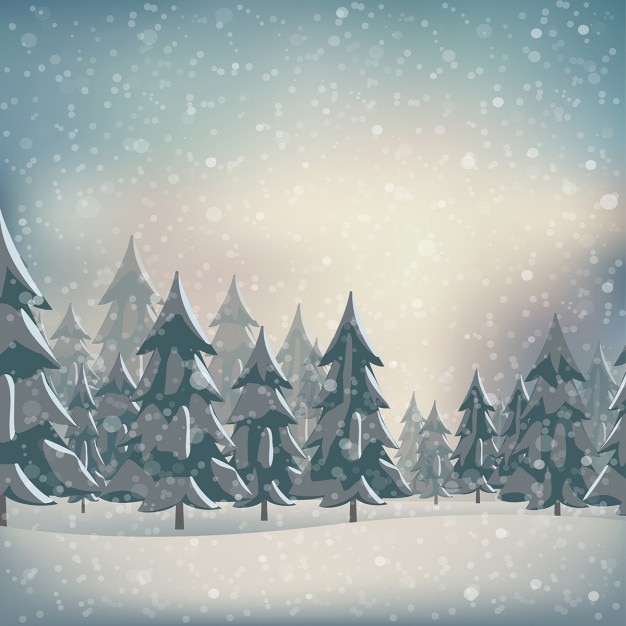 Free vector a snowy forest