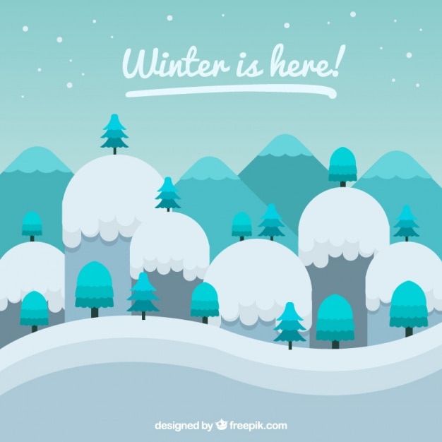 Free Vector snowy mountains background in geometric style