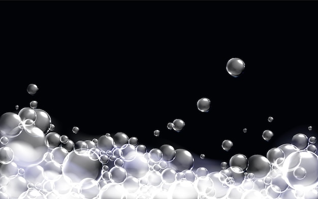 Soap bubbles in realistic illustration