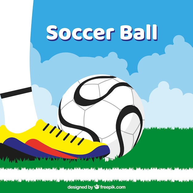 Free Vector soccer ball background in flat style