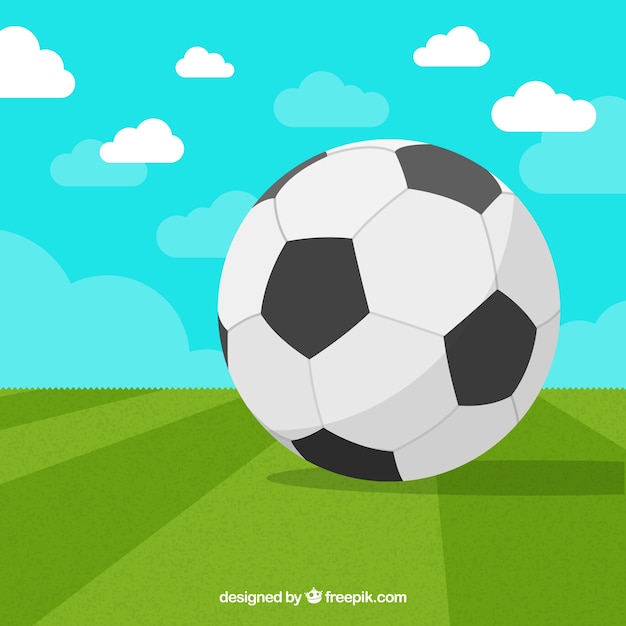 Soccer ball background in flat style