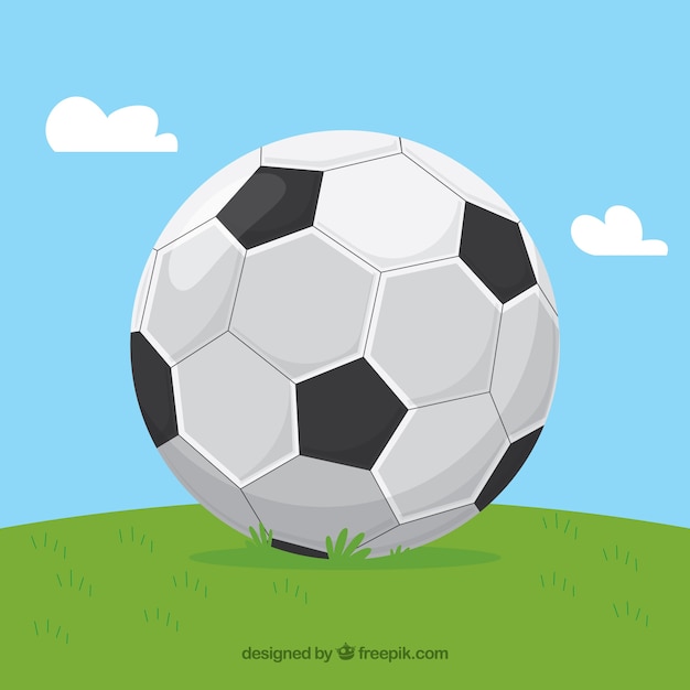 Soccer ball background in flat style