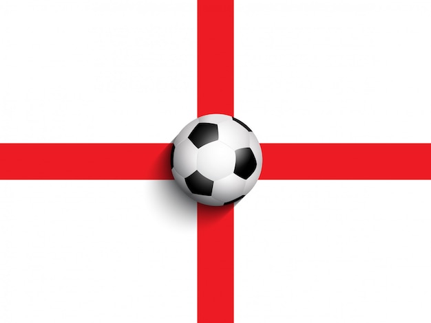 Free Vector soccer ball on england flag background 