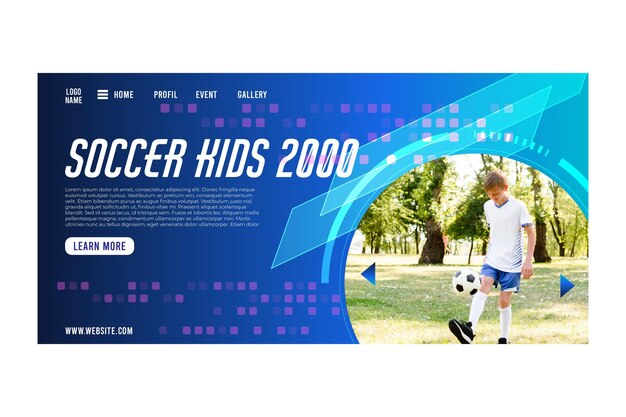 Soccer concept landing page