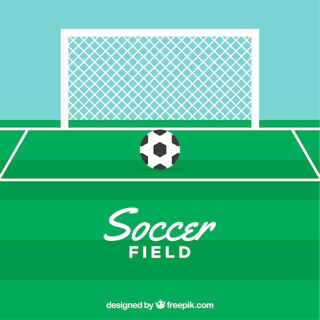 Free Vector soccer field background with scoreboard in flat style