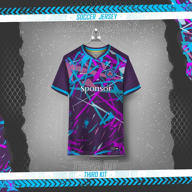 Free Vector soccer jersey design for sublimation, sport t shirt design