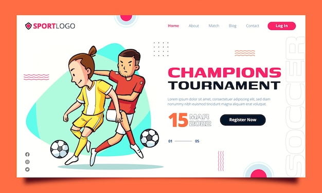 Soccer landing page template