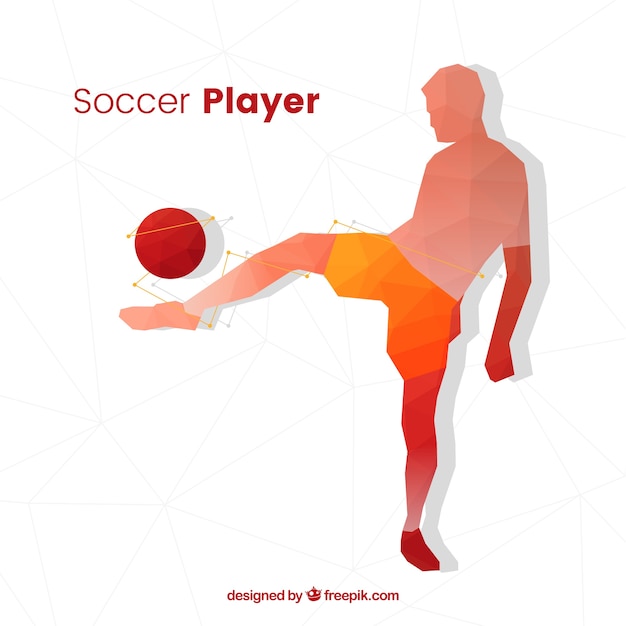 Free vector soccer player background in abstract style