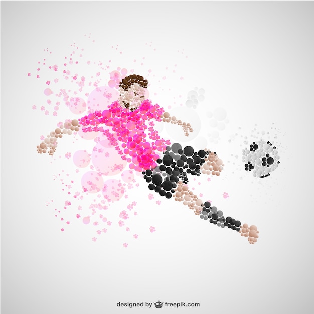 Free Vector soccer player kick vector