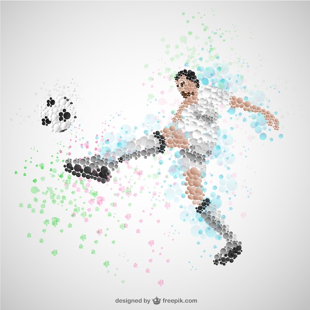 Free Vector soccer player kicking ball vector