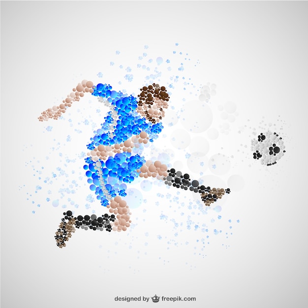 Free Vector soccer player kicking football