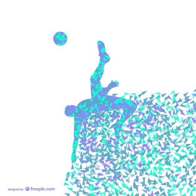 Free vector soccer player made of blue triangles