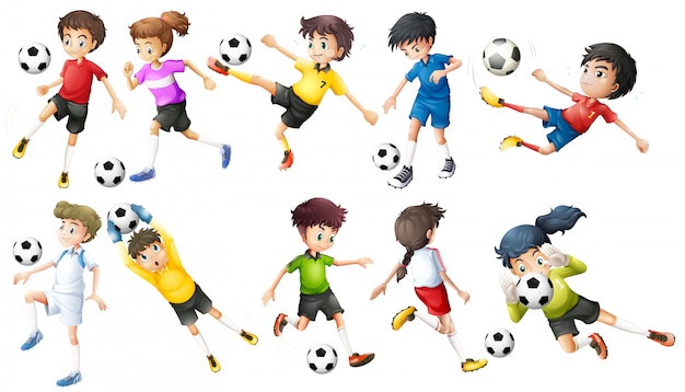 Free vector soccer players