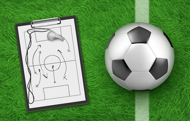 Free Vector soccer tactics and ball