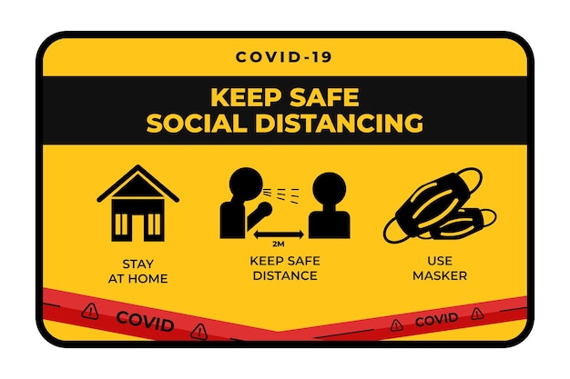 Social distance banner sign