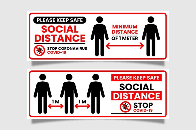 Social distance banner sign