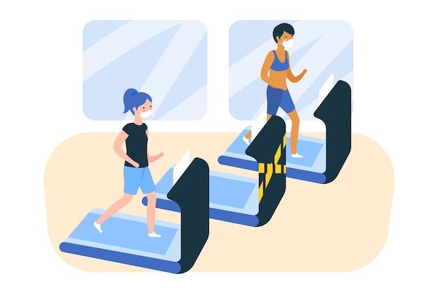 Social distance in the gym concept