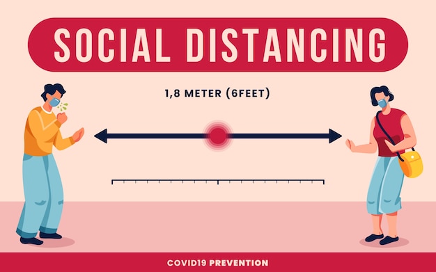 Free Vector social distancing concept