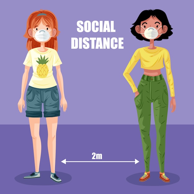 Social distancing illustrated