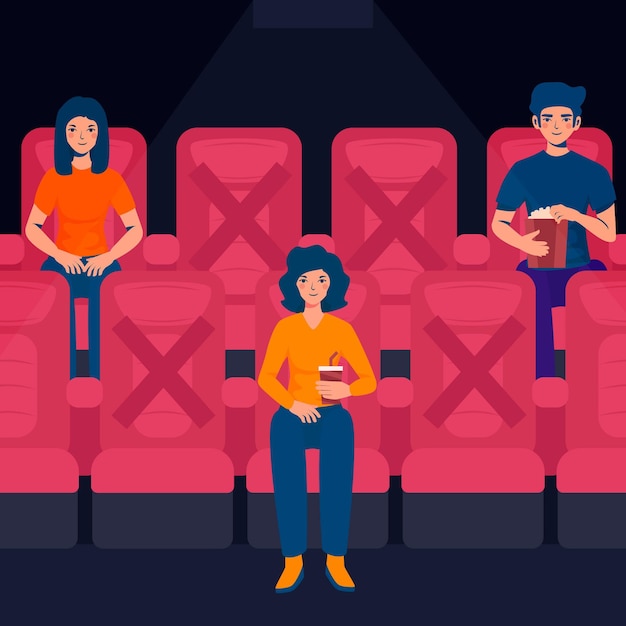 Social distancing in movie theaters