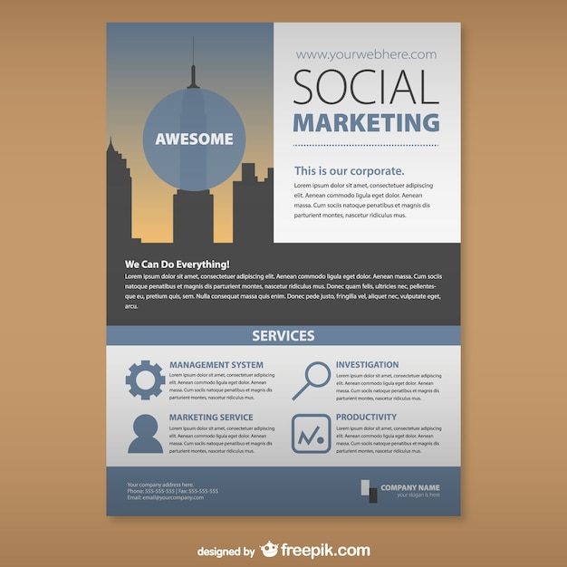 Free Vector social marketing mock-up set