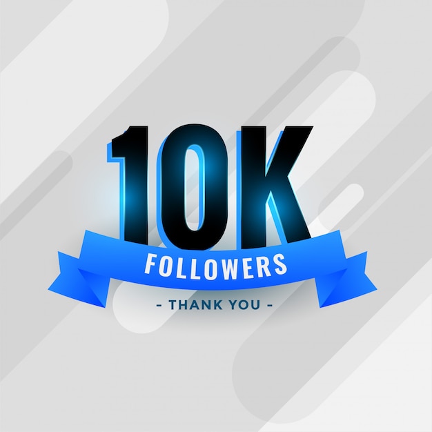 Social media 10k followers or 10000 subscribers thank you banner