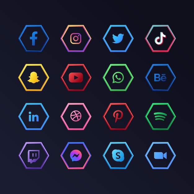 Free vector social media app icons collection