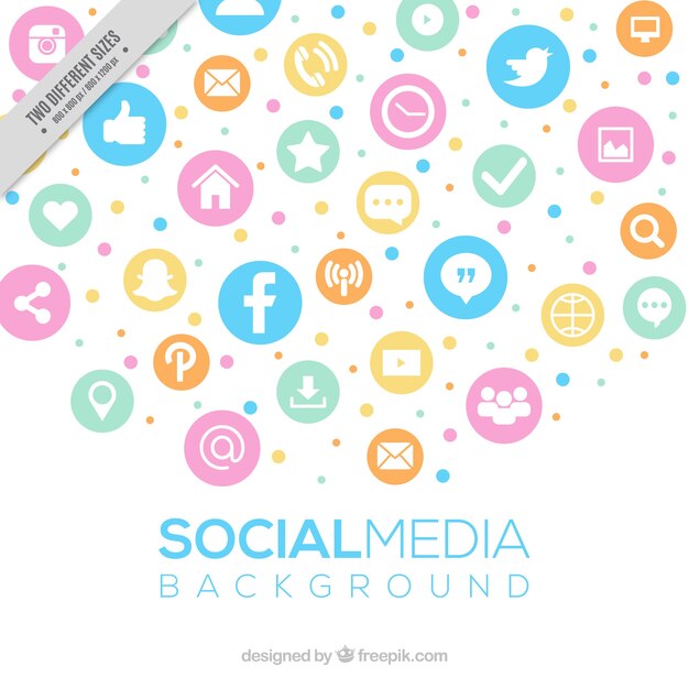 Social media background in pastel colors