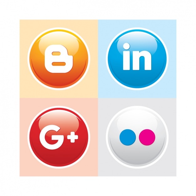 Free Vector social media button pack