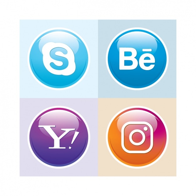 Free Vector social media button set