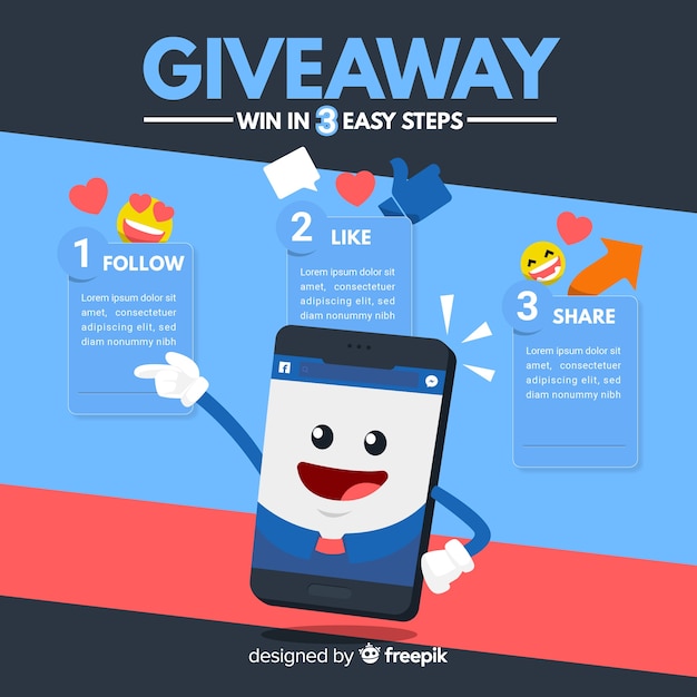 Free Vector social media contest or giveaway concept background