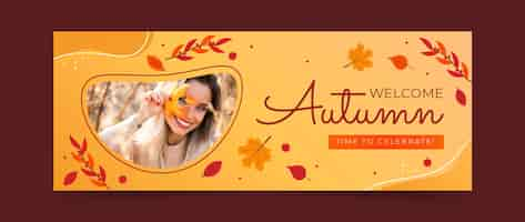 Free vector social media cover template for autumn season celebration