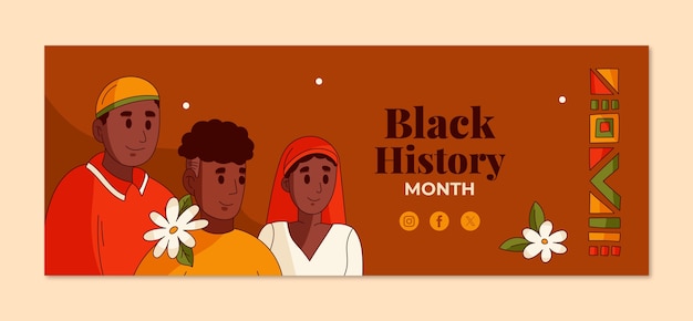 Social media cover template for black history month