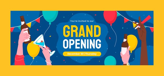 Social media cover template for business grand opening