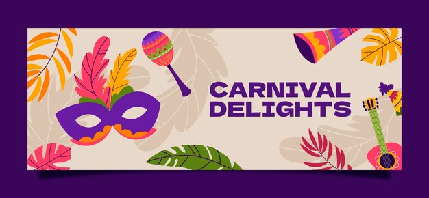 Social media cover template for carnival party celebration